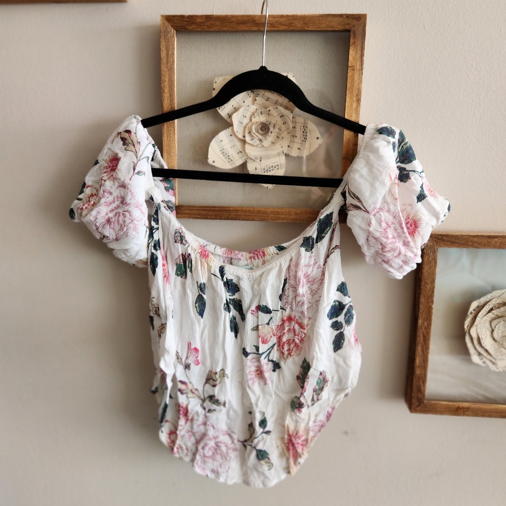 Urban Outfitters off the shoulder floral top